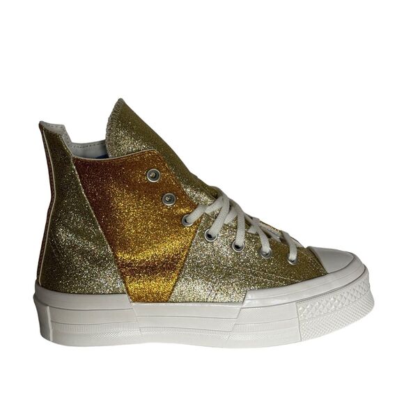 Converse Shoes - NEW Converse Chuck 70 Plus Gold Glitter High Top Unisex Women’s 8.5 Men's 6.5